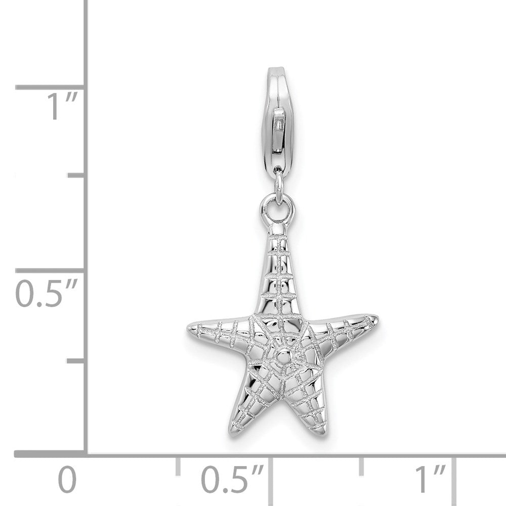 Sterling Silver Amore La Vita Rhodium-plated Polished Starfish Charm