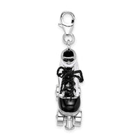 Sterling Silver Amore La Vita Rhodium-pl 3-D Enameled Roller Skate Charm