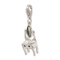 Sterling Silver Amore La Vita Rhodium-pl Polished Enameled Vanity Charm