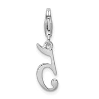 Sterling Silver Amore La Vita Rhodium-plated Polished Number 5 Charm