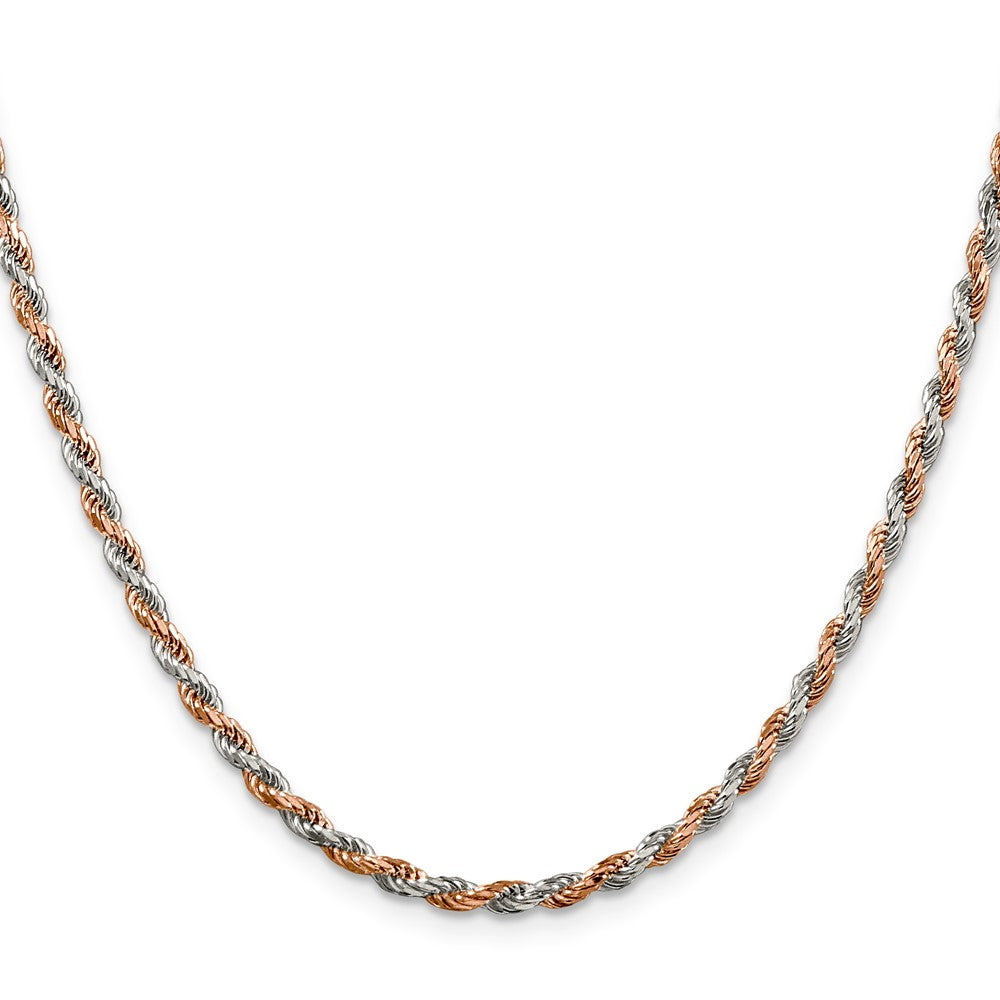 Sterling Silver And Rose Vermeil 2.5mm Diamond-cut Rope Chain