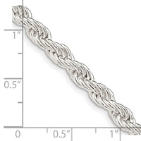 Sterling Silver 5mm Solid Rope Chain