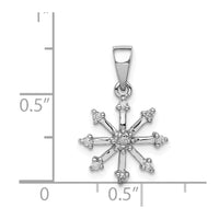 Sterling Silver Rhodium Snowflake Pendant