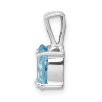 Sterling Silver Rhodium Light Swiss Blue Topaz Pendant