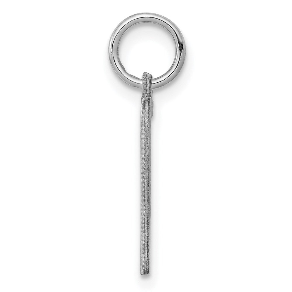 Sterling Silver/Rhodium-plated Elongated Polished Number 7 Charm