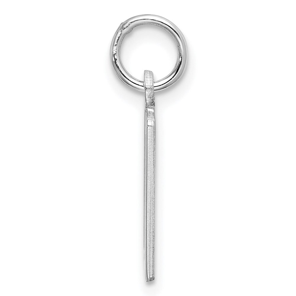 Sterling Silver/Rhodium-plated Elongated Number 10 Charm