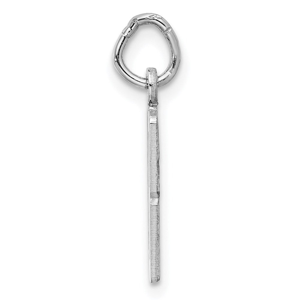 Sterling Silver/Rhodium-plated Elongated Number 18 Charm