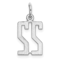 Sterling Silver/Rhodium-plated Elongated Number 22 Charm