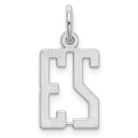 Sterling Silver/Rhodium-plated Elongated Number 23 Charm