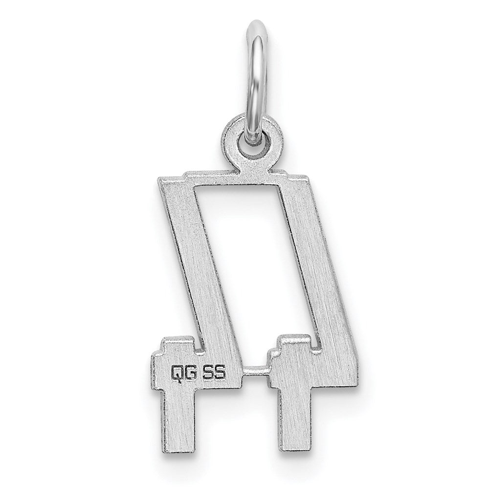 Sterling Silver/Rhodium-plated Elongated Number 44 Charm