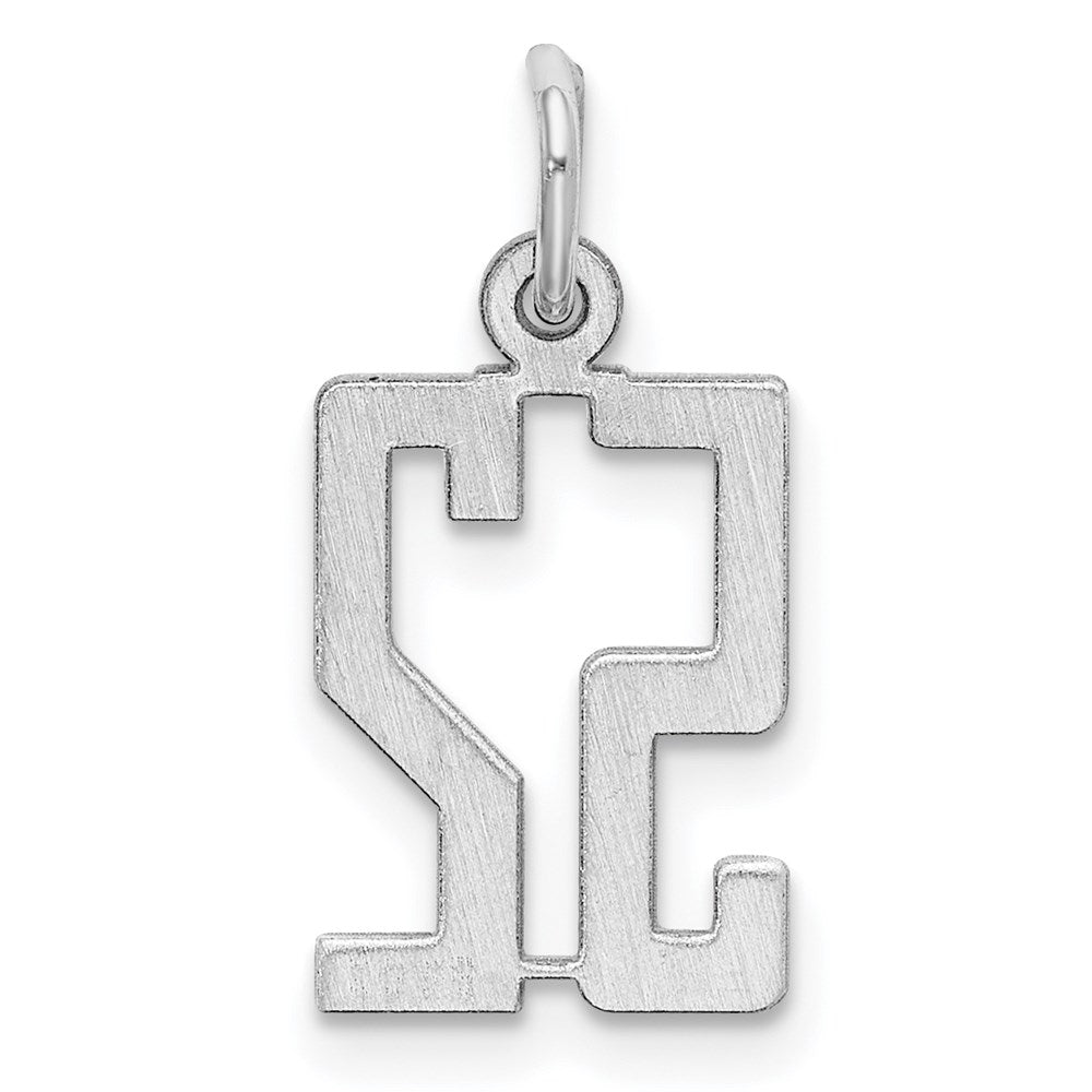 Sterling Silver/Rhodium-plated Elongated Number 52 Charm