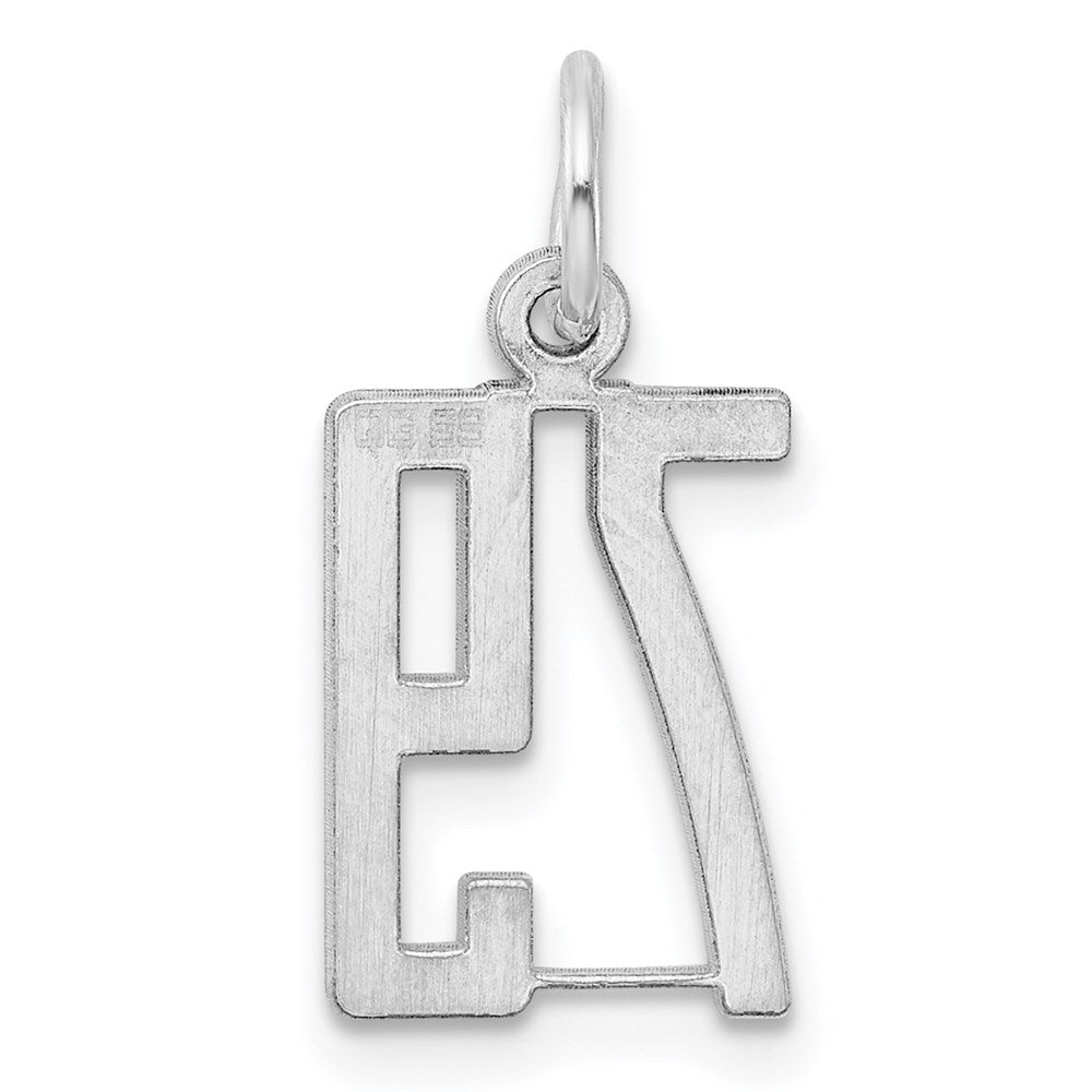 Sterling Silver/Rhodium-plated Elongated Number 79 Charm