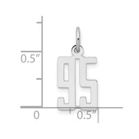 Sterling Silver/Rhodium-plated Elongated Number 95 Charm