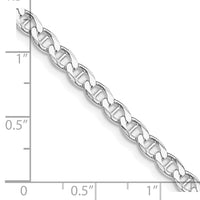 Sterling Silver Rhodium-plated 4.15mm Flat Cuban Anchor Chain