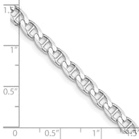 Sterling Silver Rhodium-plated 4.65mm Flat Cuban Anchor Chain