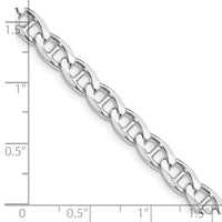 Sterling Silver Rhodium-plated 5.7mm Flat Cuban Anchor Chain
