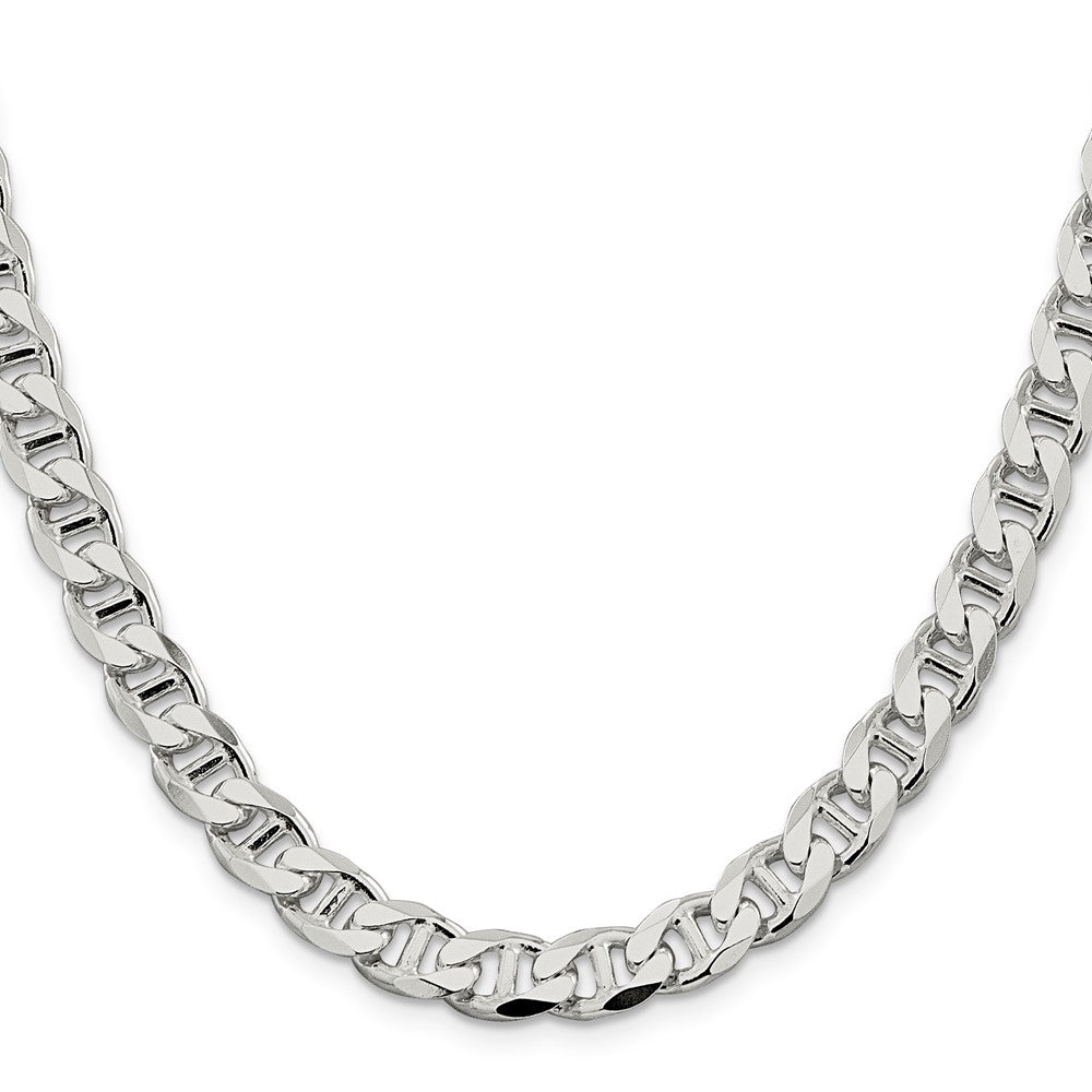 Sterling Silver 8.25mm Flat Cuban Anchor Chain