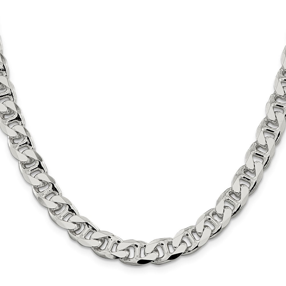 Sterling Silver 9mm Flat Cuban Anchor Chain