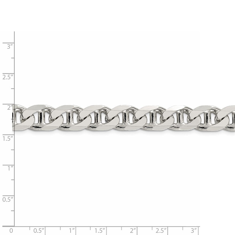 Sterling Silver 10.5mm Flat Cuban Anchor Chain