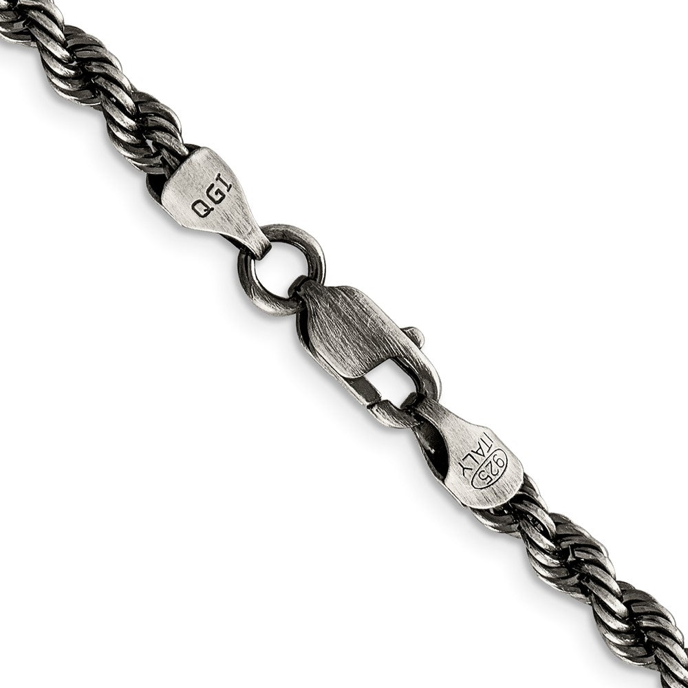 Rope Chain Sterling Silver Necklace DARK HEM