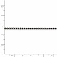 Sterling Silver Ruthenium-plated 2.3mm Rope Chain
