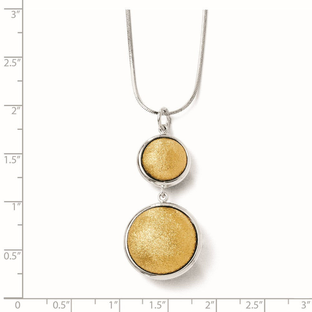 Leslie's Sterling Silver Gold-plated Polished & Laser Textured Pendant