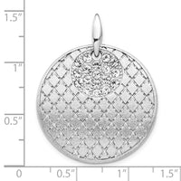 Leslie's Sterling Silver Brushed Preciosa Crystal Pendant