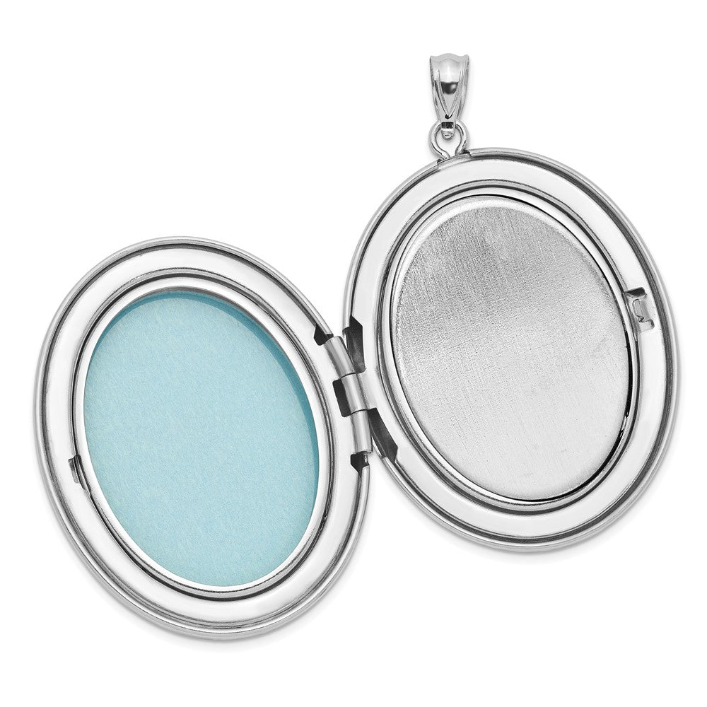 Sterling Silver Rhodium-plated Forever In My Heart Ash Holder Oval Locket