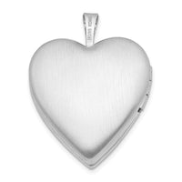 Sterling Silver Rhodium-plated 20mm Footprints Heart Locket