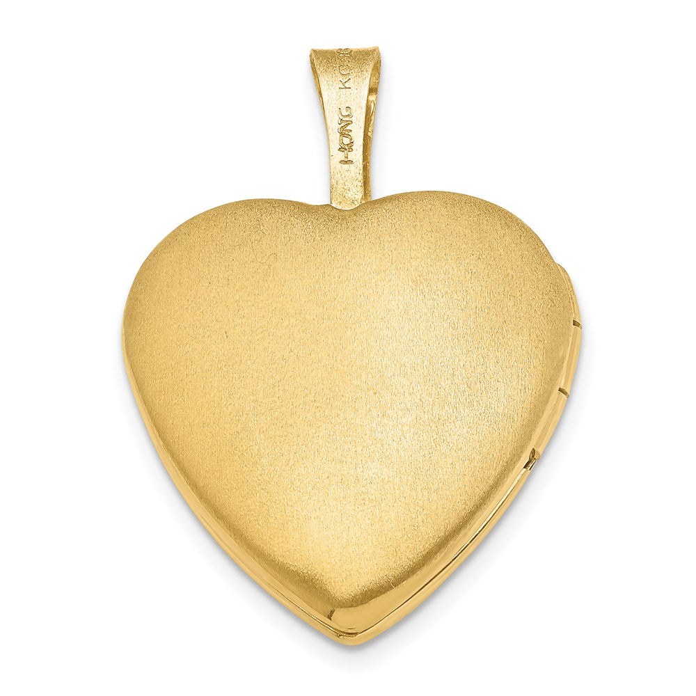 Sterling Silver Gold-plated & Diamond 16mm Heart Locket