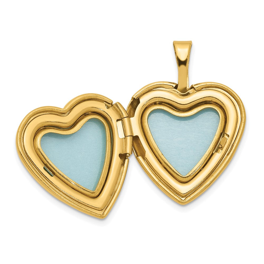 Sterling Silver Gold-plated & Diamond 16mm Heart Locket