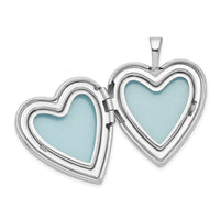 Sterling Silver Rhodium-plated Diamond 12mm Heart Locket