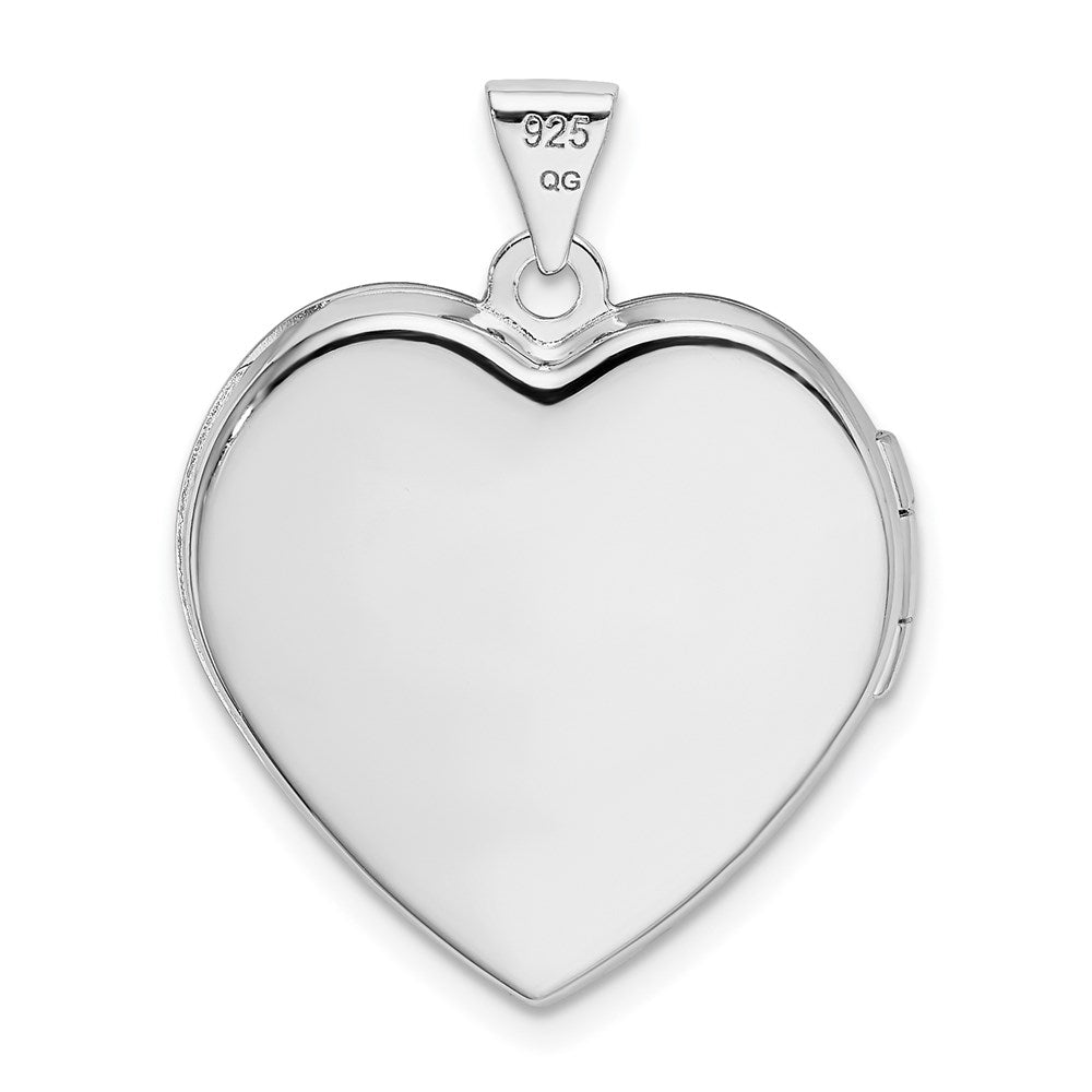 Sterling Silver Rhodium & Gold-plated 21mm I Love You Heart Locket