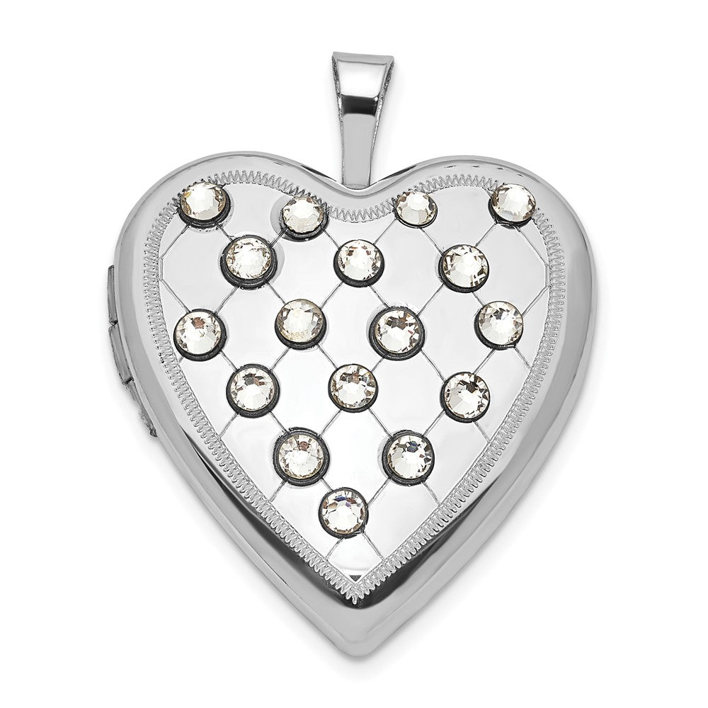 Sterling Silver Crystal Heart Locket