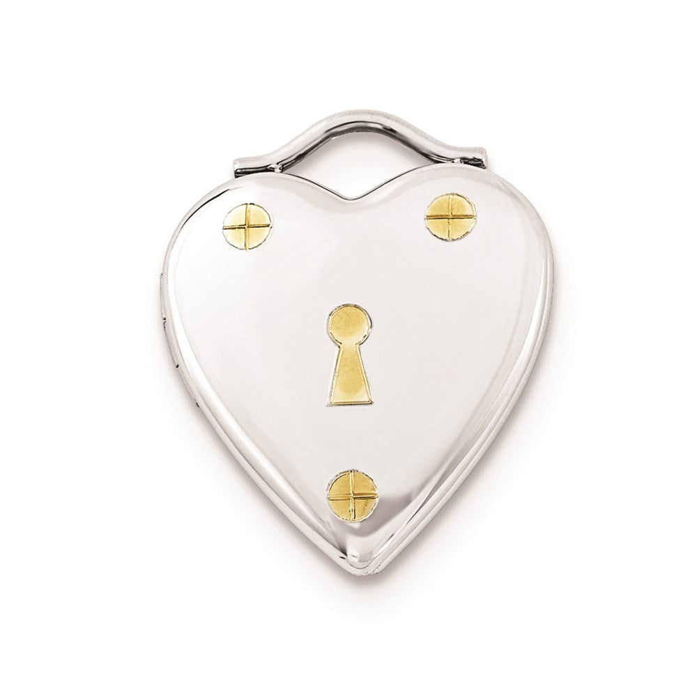 Sterling Silver Gold Plated 20mm Heart Locket
