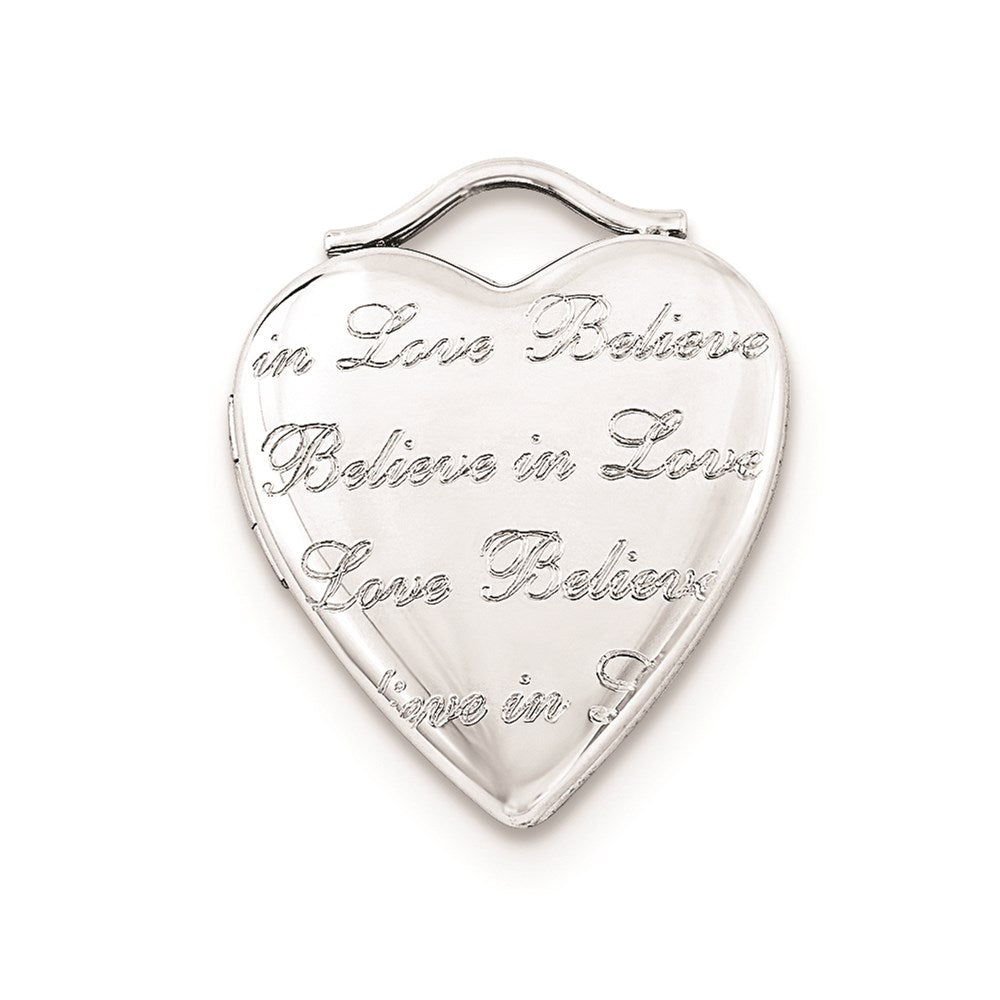 Sterling Silver Believe In Love 20mm Heart Locket