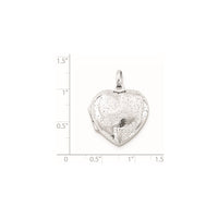Sterling Silver Rhodium Plated 20mm Polished Sparkle Heart Locket