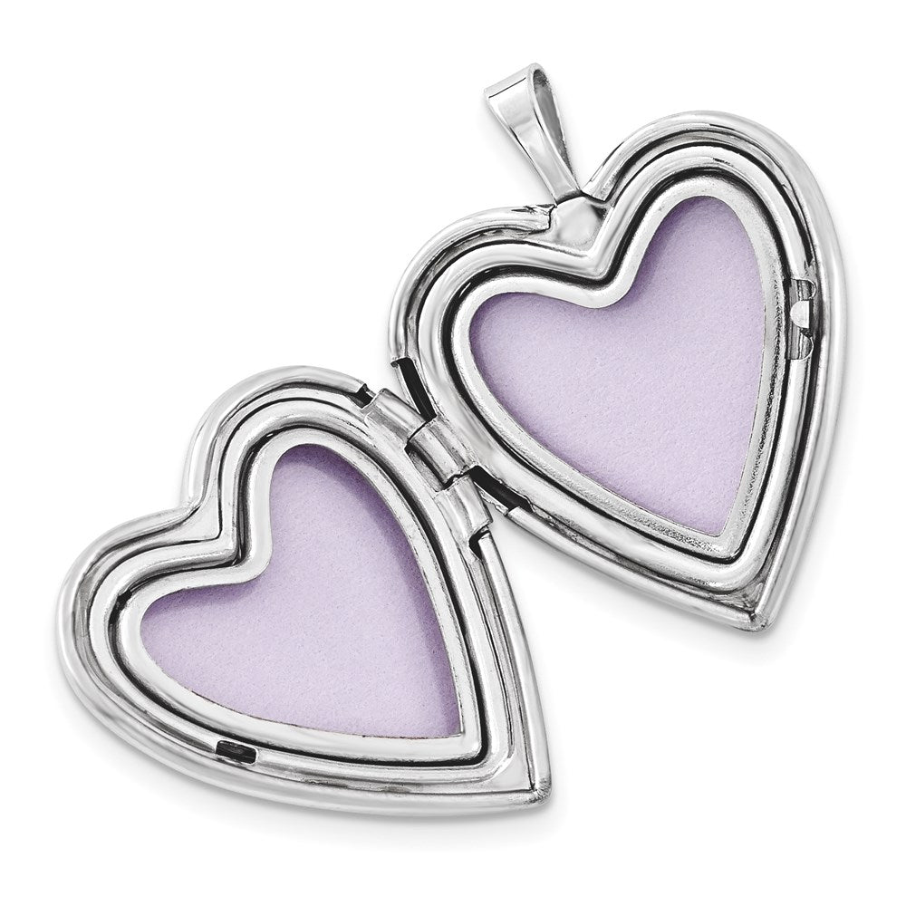 Sterling Silver 20mm Enameled Mis Quince Heart Locket