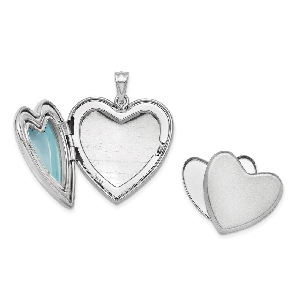 Sterling Silver Rhod-plated Satin/Pol Paw Prints Ash Holder Heart Locket