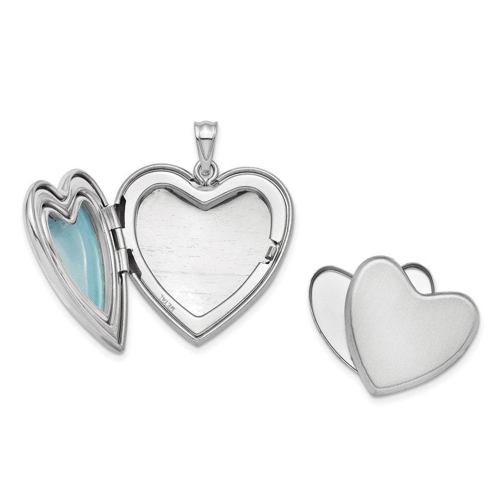 Sterling Silver Rhodium-plated Enameled Rose Ash Holder Heart Locket