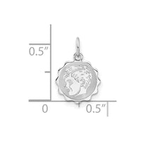 Sterling Silver Engravable Scalloped Circle Boy Disc Charm