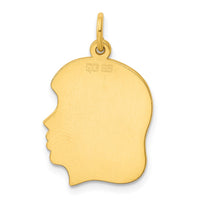 Sterling Silver GP Engraveable Girl Polished Disc Charm