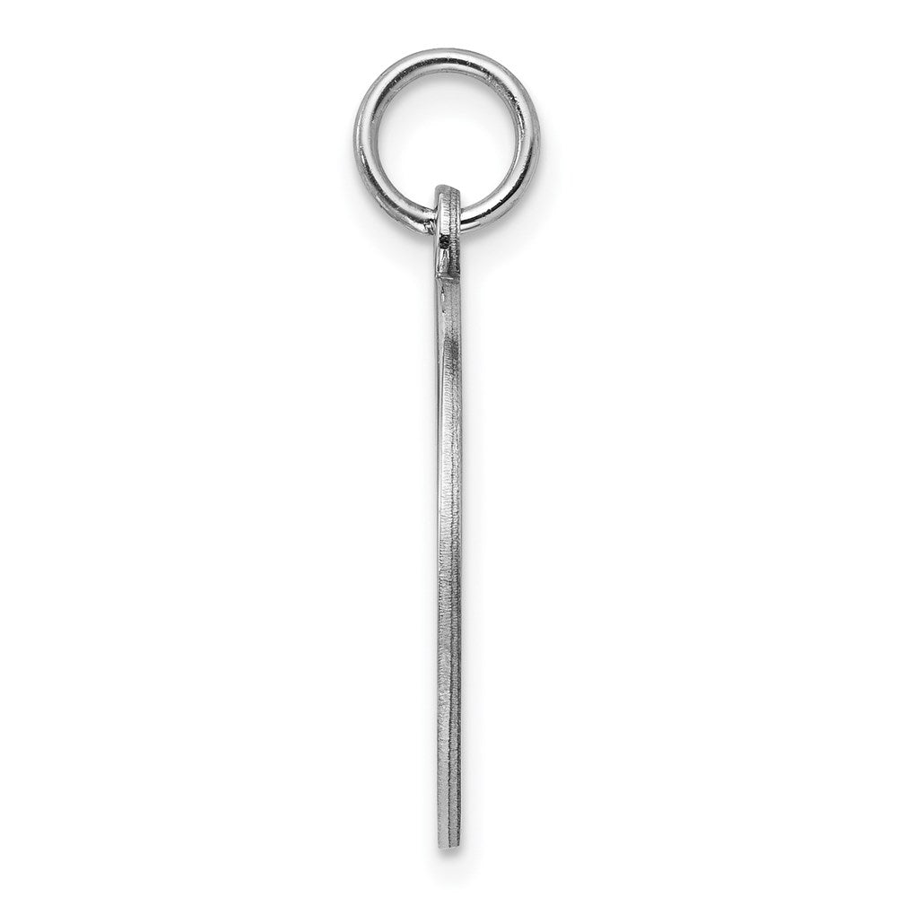 Sterling Silver Rh-plt Engraveable Round Polished Front/Back Disc Charm