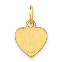 Sterling Silver GP Engraveable Heart Polished Disc Charm