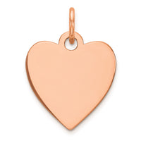 Sterling Silver RG Plated Engraveable Heart Polished Front/Satin Back Disc