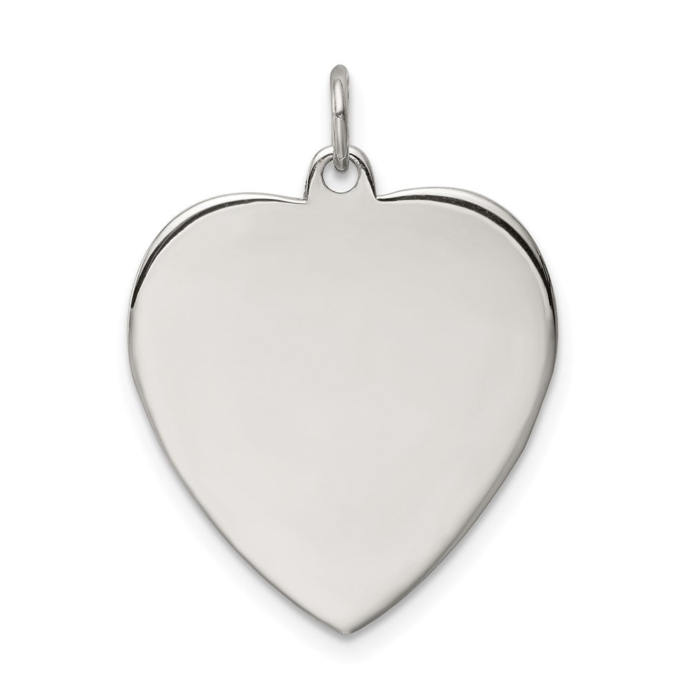 Sterling Silver RG Plated Eng. Heart Polish Front/Satin Back Disc Charm