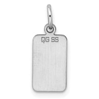 Sterl Silver Rh-plt Engraveable Rectangle Polished Front/Back Disc Charm