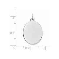 Sterling Silver Rhod-plate Eng. Oval Polish Front/Back Disc Charm
