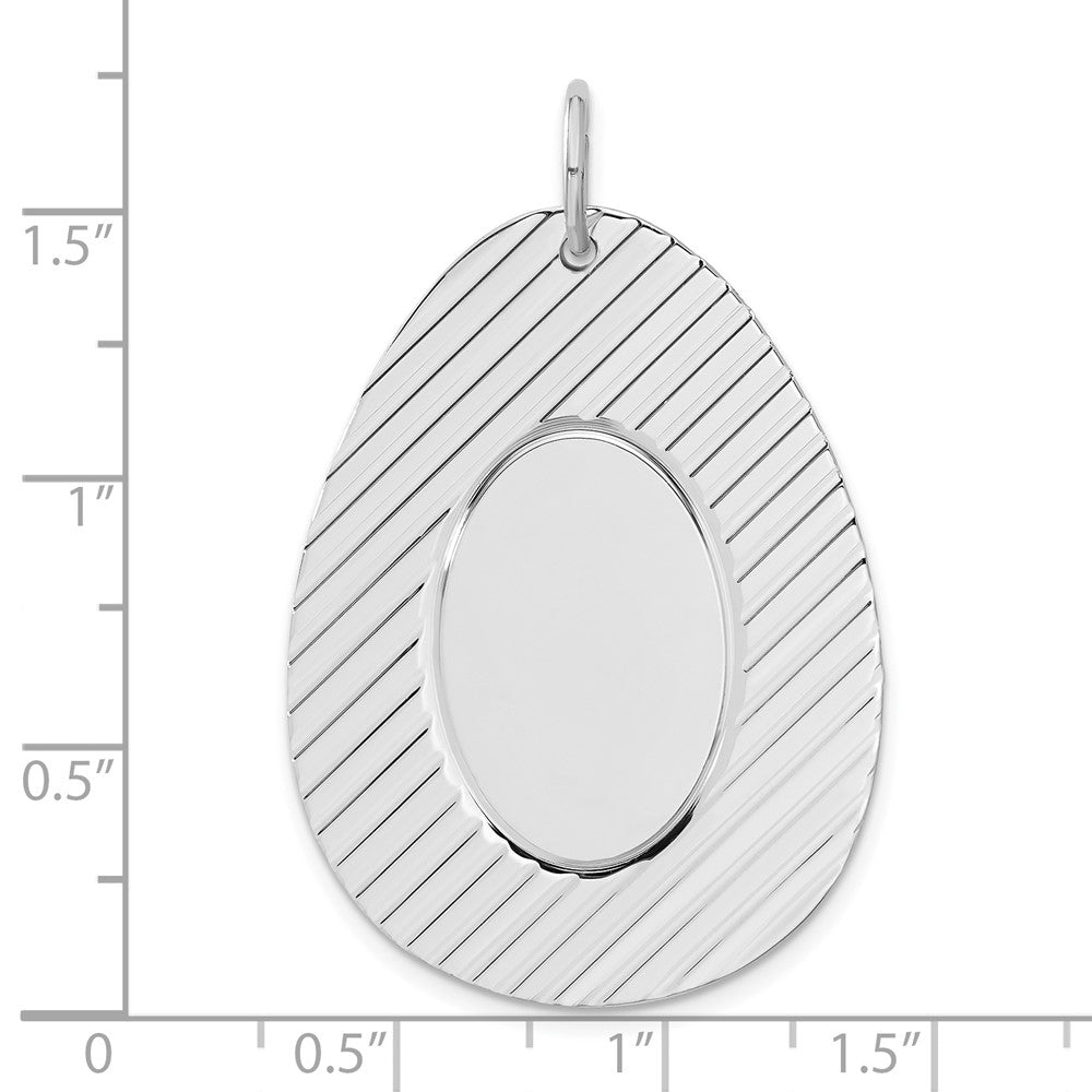 Sterling Silver Engravable Oval Disc Charm