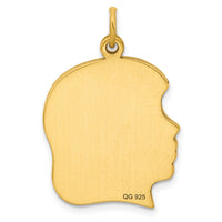 Sterling Silver GP Engraveable Girl Polished Disc Charm